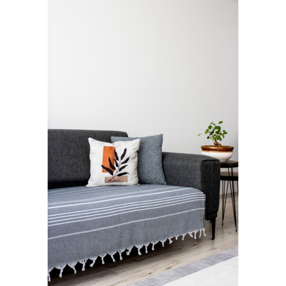 200X115 cm Saçaklı Koltuk Örtüsü, Sultan Kanepe Örtüsü, Çekyat Örtüsü - 115 x 200 cm - Siyah Koltuk & Kanepe Örtüsü Fiyatı