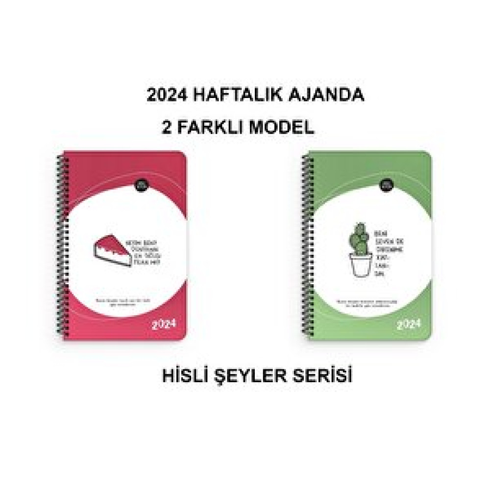2024 Haftalık Ajanda(2 Adet) Dünyanın En Tatlısı -dikenime Katlansın 13x19,5 Ajanda Fiyatı