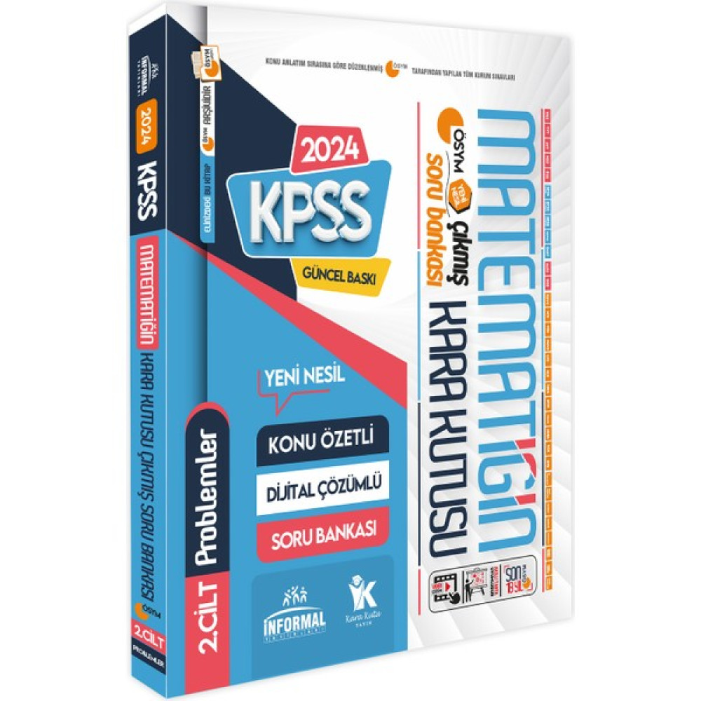 2024 Kpss Matematiğin Kara Kutusu 2. Cilt Problem K.ö. Dijital Çözümlü Ösym Çıkmış Soru Bankası KPSS Fiyatı