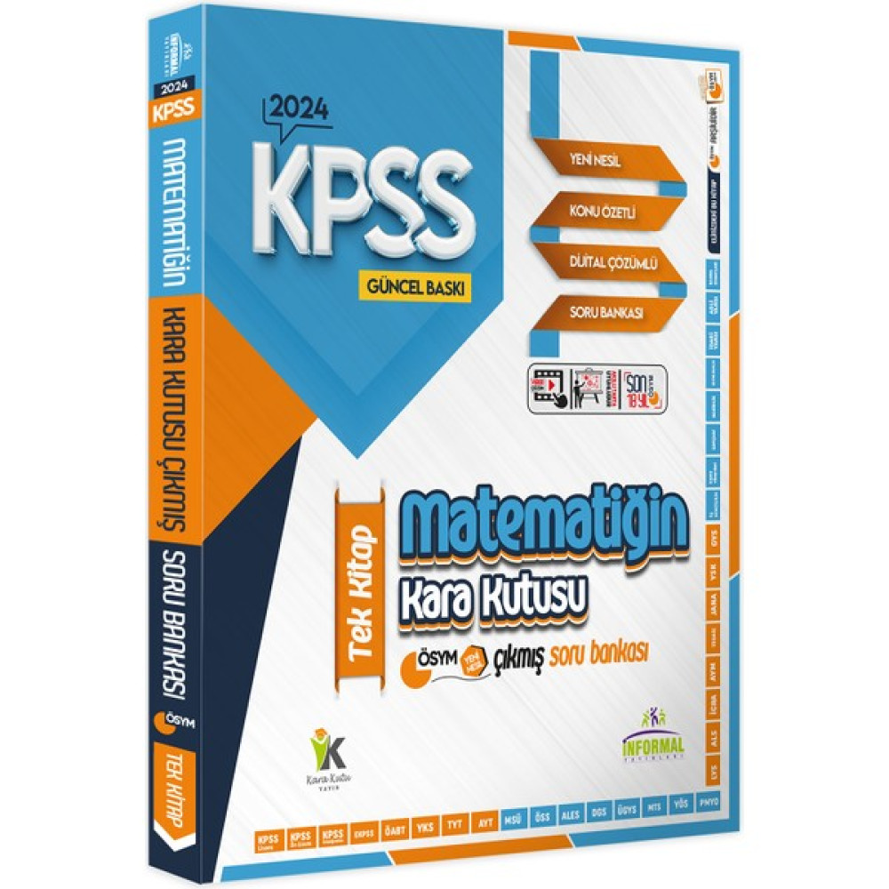 2024 Kpss Matematiğin Kara Kutusu Tek Kitap Dijital Çözümlü Konu Özetli Ösym Çıkmış Soru Bankası KPSS Fiyatı
