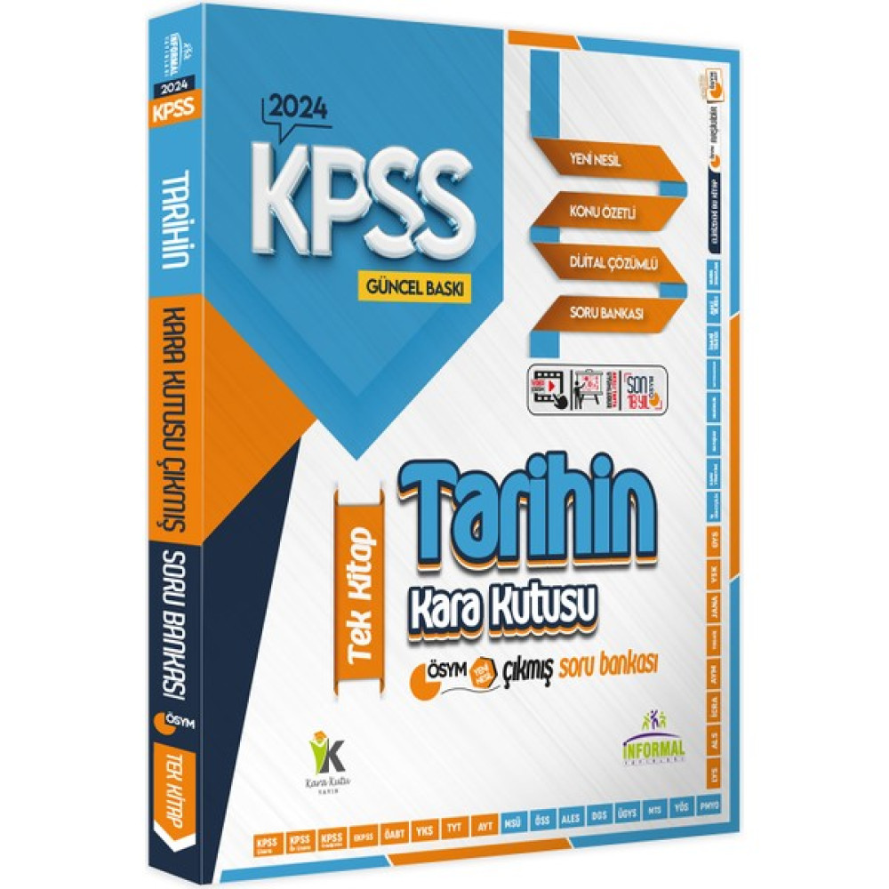 2024 Kpss Tarihin Kara Kutusu Tek Kitap Dijital Çözümlü Konu Özetli Ösym Çıkmış Soru Havuzu Bankası KPSS Fiyatı