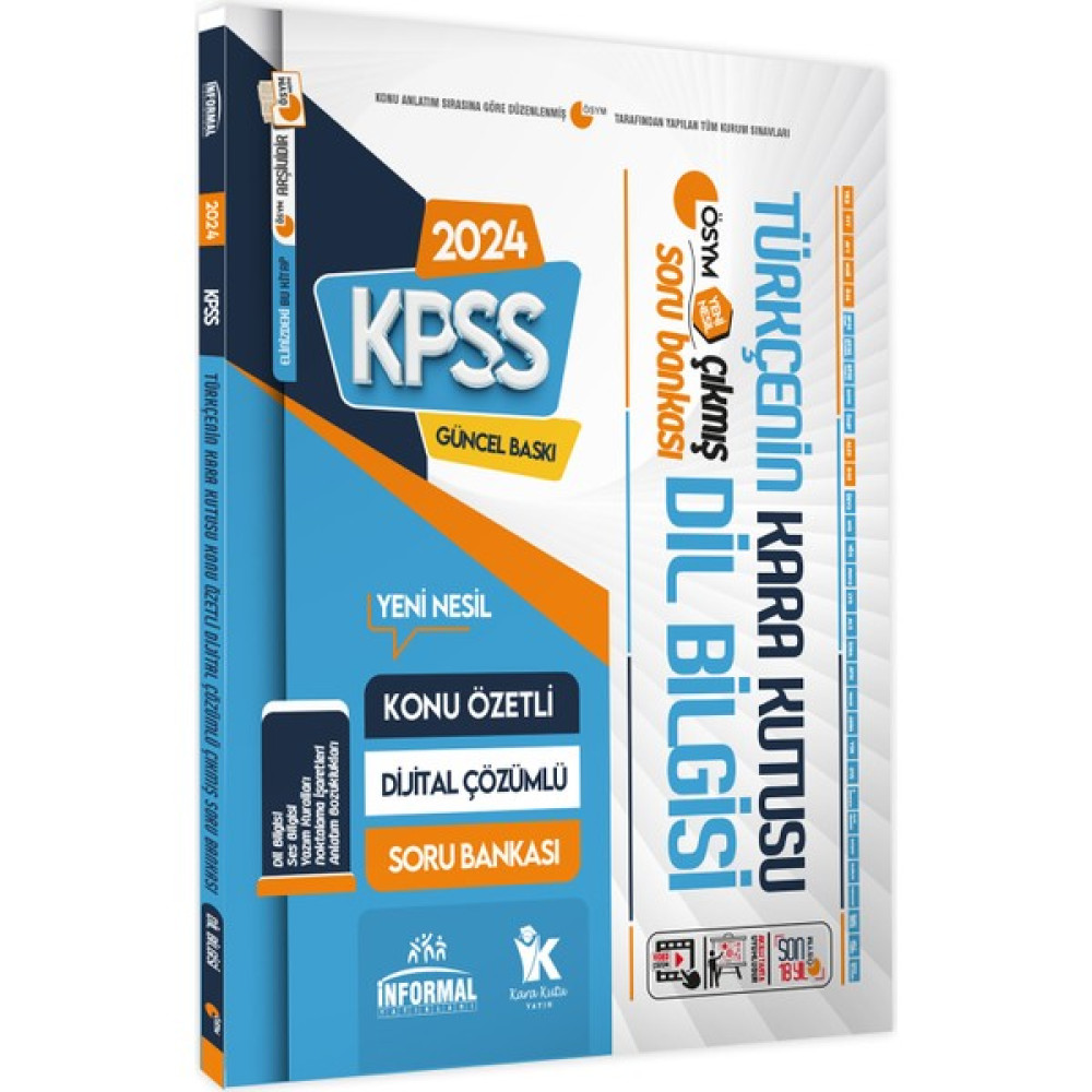 2024 Kpss Türkçenin Kara Kutusu Dil Bilgisi Konu Özetli Dijital Çözümlü Ösym Çıkmış Soru Bankası KPSS Fiyatı