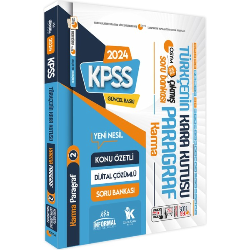 2024 Kpss türkçenin Kara Kutusu Karma Paragraf 2 Konu Özetli Dijital Çözümlü Çıkmış Soru Bankası KPSS Fiyatı