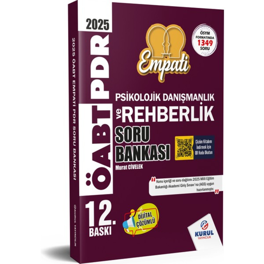 2024 ÖABT Empati Psikolojik Danışmanlık ve Rehberlik Tamamı Çözümlü Soru Kitabı Murat Civelek Ders Sınav Kitapları Fiyatı