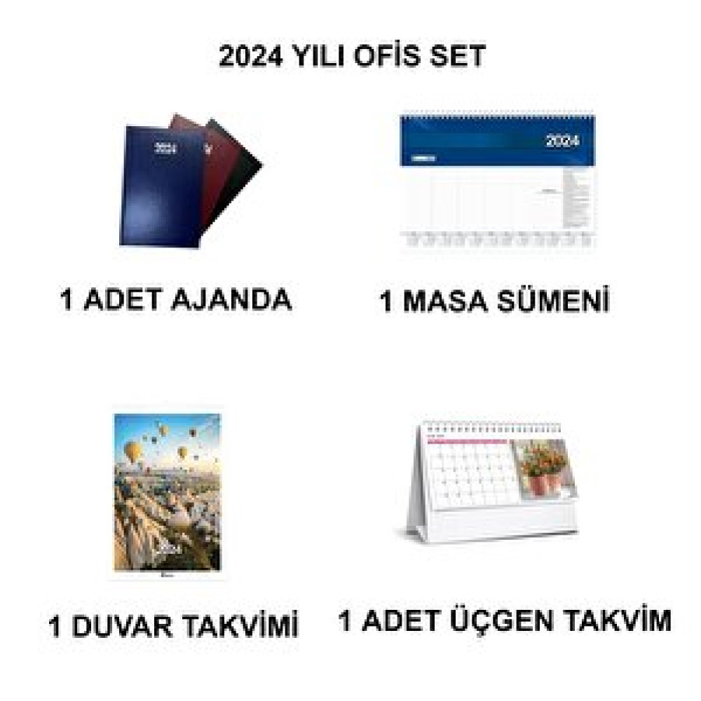2024 Ofis Set (ajanda-masa Sümeni̇-duvar Takvi̇mi̇-masa Takvi̇mi̇) Ajanda Fiyatı