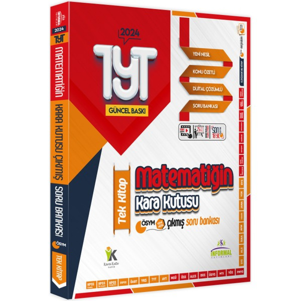 2024 Yks-Tyt Matematiğin Kara Kutusu Tek Kitap Dijital Çözümlü Konu Özetli Ösym Çıkmış Soru Bankası Temel Yeterlilik Testi (TYT) Fiyatı