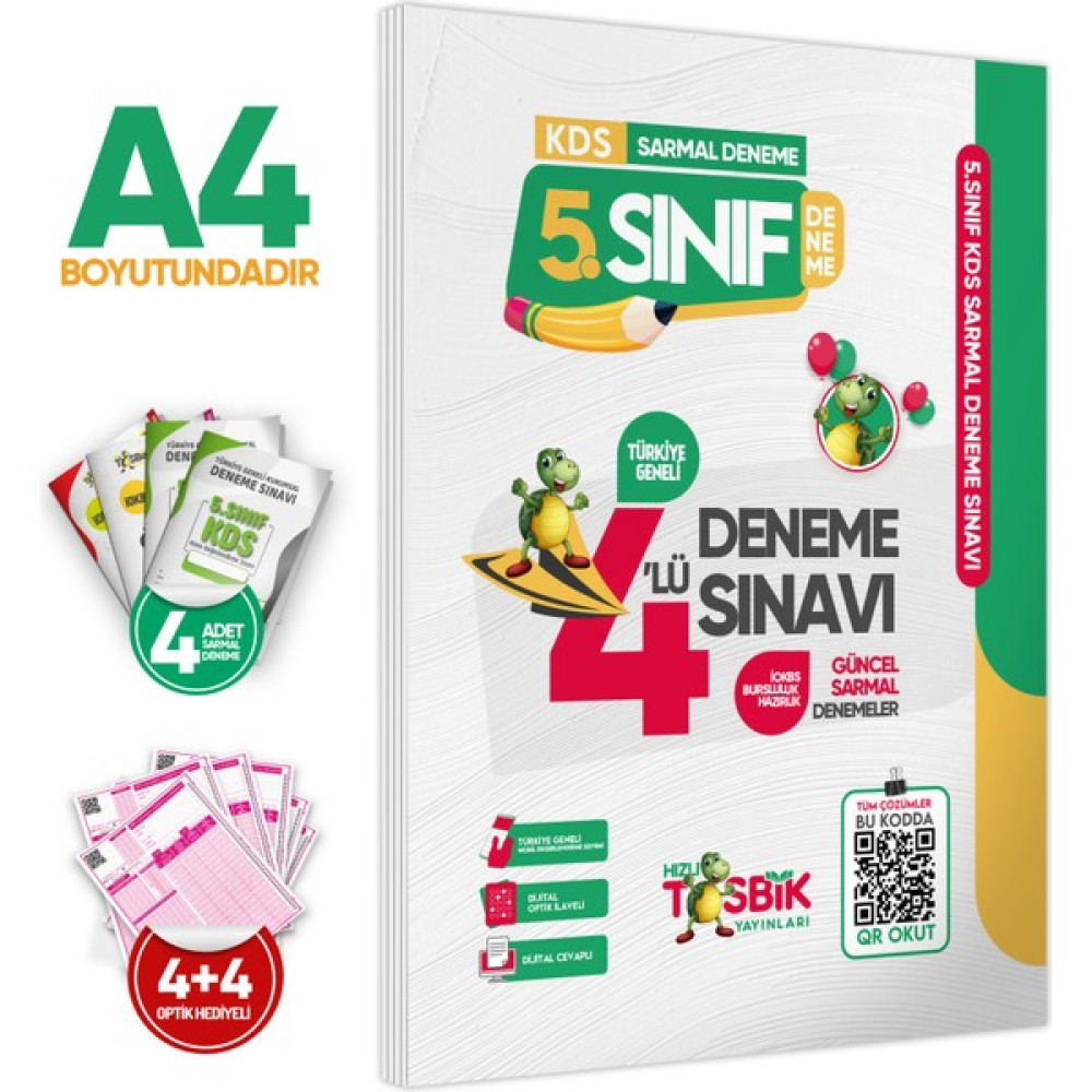 2025 5.Sınıf KDS (Konu Değerlendirme Sınavı) Sarmal Deneme Seti 4lü Türkiye Geneli Dijital Çözümlü Ders Sınav Kitapları Fiyatı