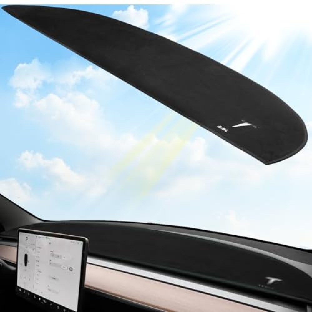 2025 Model Y Accessories Dashboard Cover for Tesla Model Y 2024 Dashboard and Glare Protection, Not Fit for New Model Y Juniper Version (Model Y, White Logo, 2021-2024)
