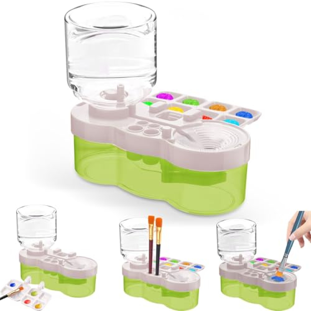 2025 Multifunctional Paint Brush Cleaner Tool,Washing My Brush,Water Cycle Paint Brush Rinser With Brush Holder and Palette, Brush Rinser Dispenser,Painting Art Supplies Stuff for Artist Beginner Kids