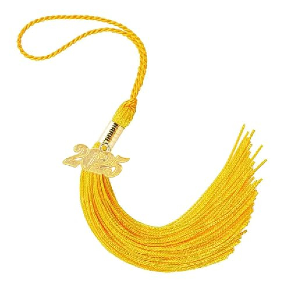 2025 Tassel Graduation Gold 9", Elegant Graduation Tassel with 2025 Year Charm, 2025 Graduation Tassel with Gold Date Drop