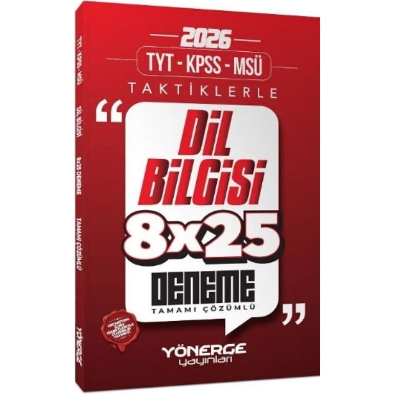 2026 Tyt Kpss Msü Taktiklerle Dil Bilgisi 8 x 25 Deneme Yönerge Yayınları Diğer Fiyatı