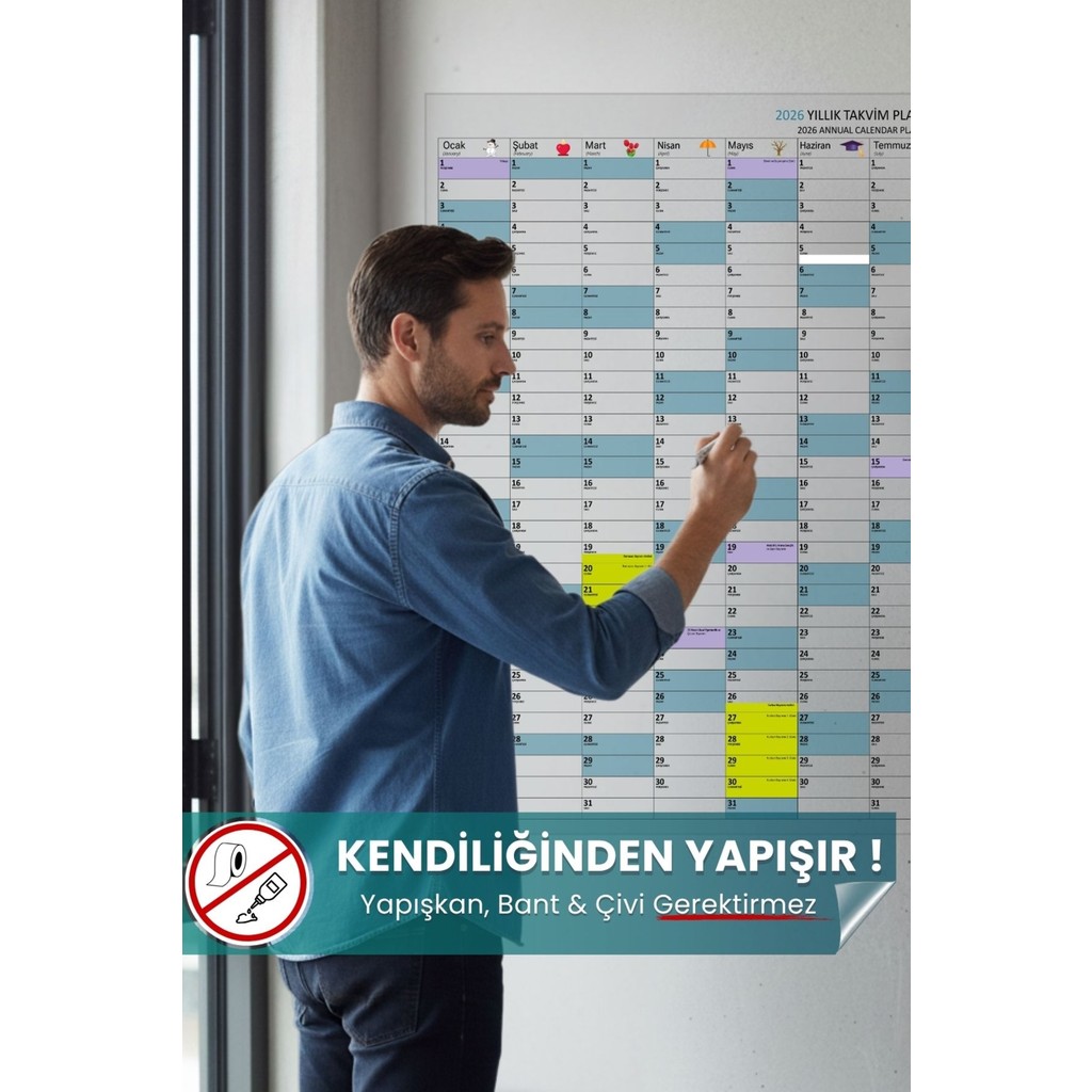 2026 Yıllık Şeffaf Planlayıcı, Kendiliğinden Tutunan, Yapışkansız, Pratik, Akıllı Kağıt Yazı Panosu, Promosyon Takvim SSD / Solid State Drive Fiyatı