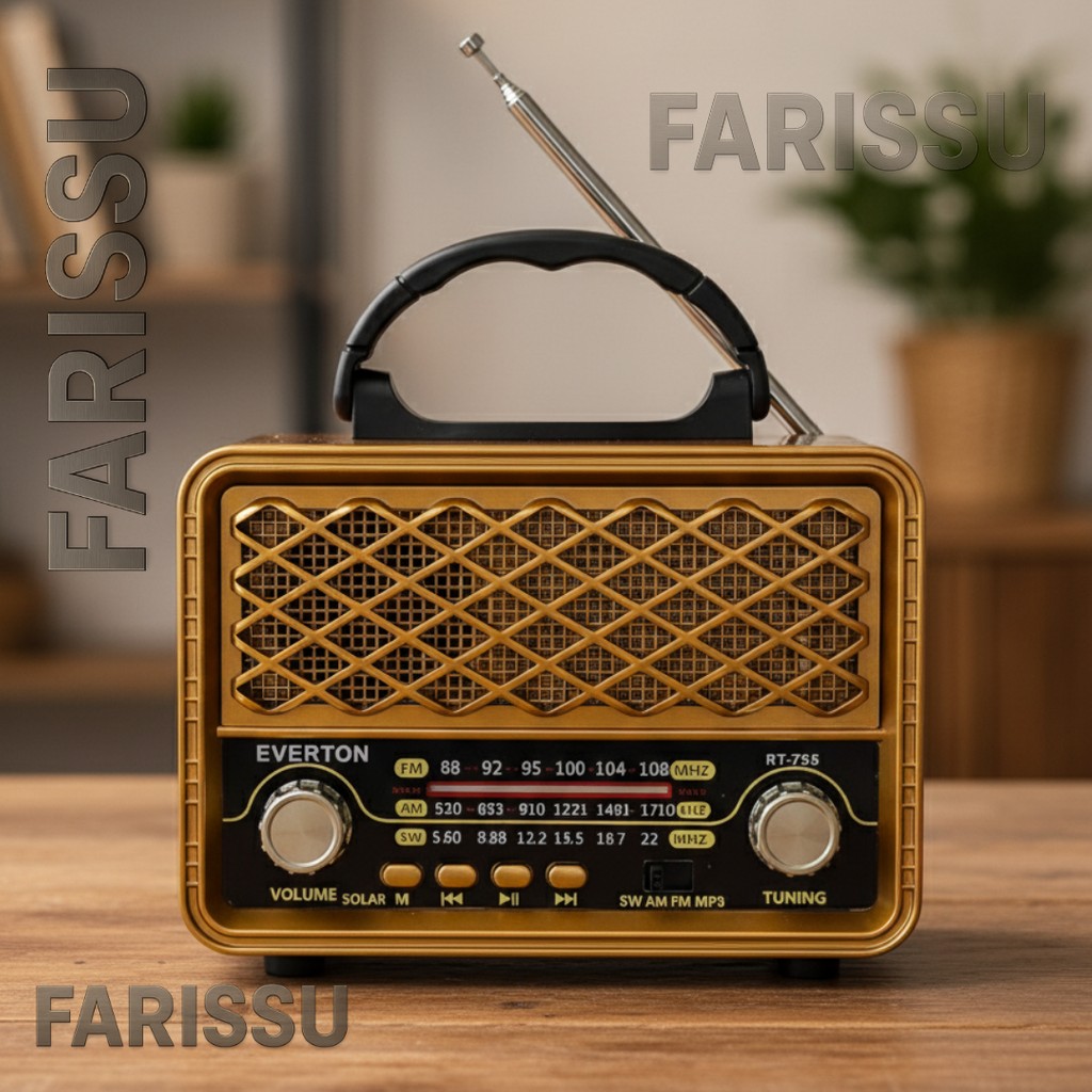 212 Farissu Everton RT-735 Retro Tasarım Güneş Enerjili Bluetooth Usb/tf Mp3 Fm/am/sw Radyo Diğer Fiyatı