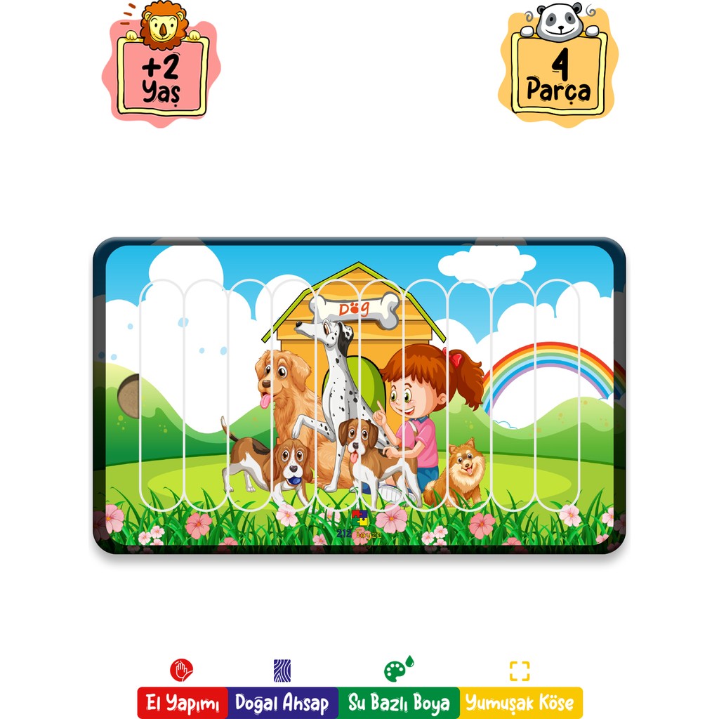 212 Toyzz Eğitici Öğretici Zeka Geliştirici Sevimli Köpekler Dikey 10 Parçalı Ahşap Çubuk Yap Boz Puzzle Evcil Hayvan Ürünleri Fiyatı