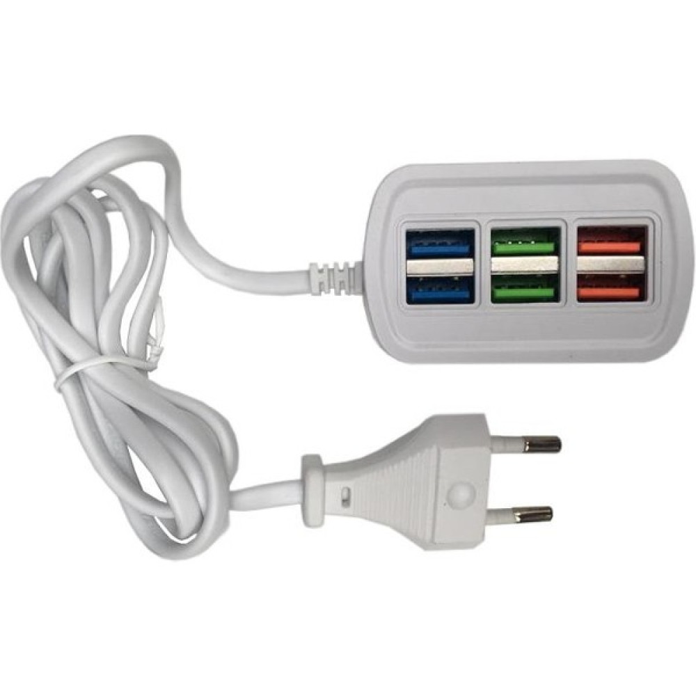 220v to 6 port usb hızlı şarj 5v 3.1A quick şarj adaptörü - Beyaz Cep Telefonu Şarj Cihazı Fiyatı