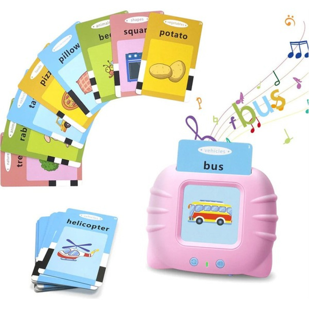 224 Adet Flash Kart Şarjlı Sesli Eğitici Okul Öncesi Eğitim Dil Oyuncağı Ingilizce - Pembe (Yurt Dışından) Eğitici Oyuncak Fiyatı
