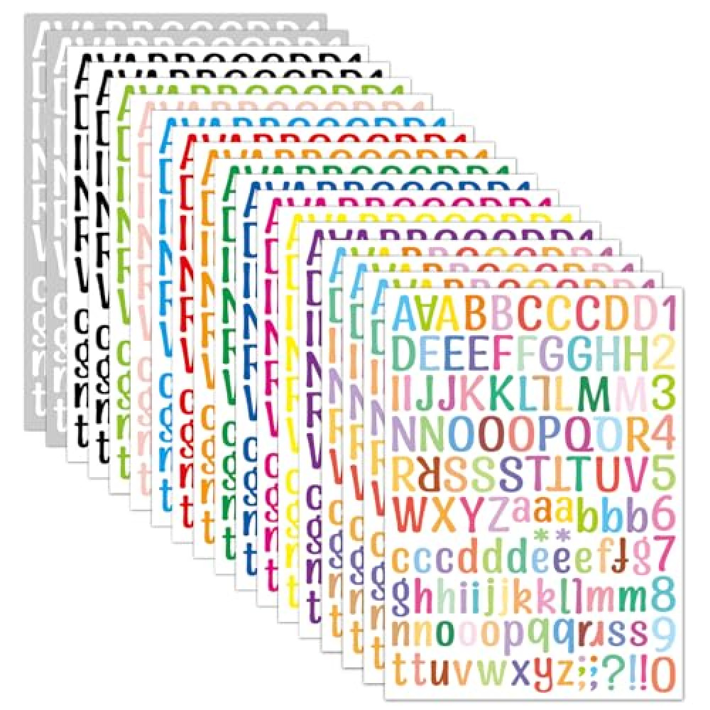 2268 Alphabet Stickers 18 Sheets Alphabet Stickers Vinyl Self-Adhesive Number Alphabet Vinyl Stickers, Mailbox Numbers Labels DIY Crafts Art Making, Decals for Sign,Notebook, Classroom Decor