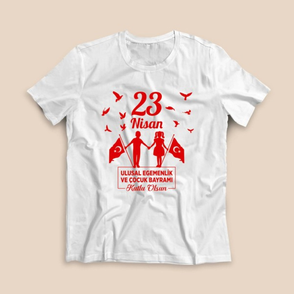 23 Nisan Tişörtü - TS2302 - Beyaz Erkek Çocuk T-shirt Fiyatı