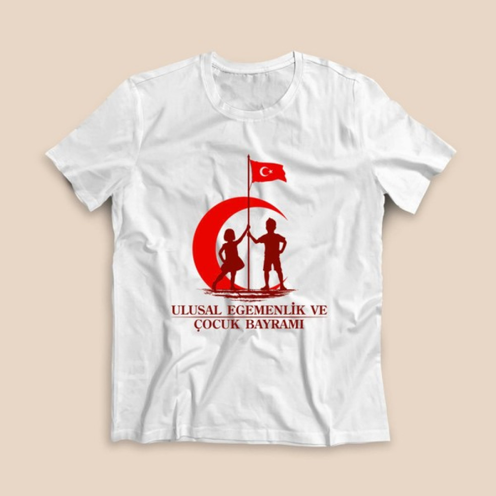 23 Nisan Tişörtü - TS2303 - Beyaz Erkek Çocuk T-shirt Fiyatı