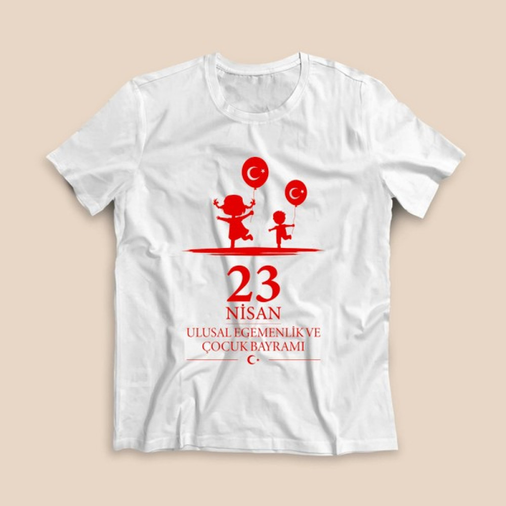 23 Nisan Tişörtü - TS2304 - Beyaz Erkek Çocuk T-shirt Fiyatı