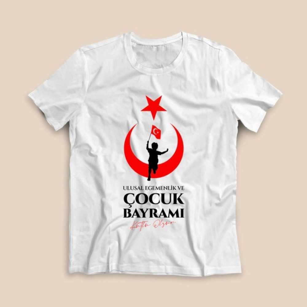 23 Nisan Tişörtü - TS2305 - Beyaz Erkek Çocuk T-shirt Fiyatı