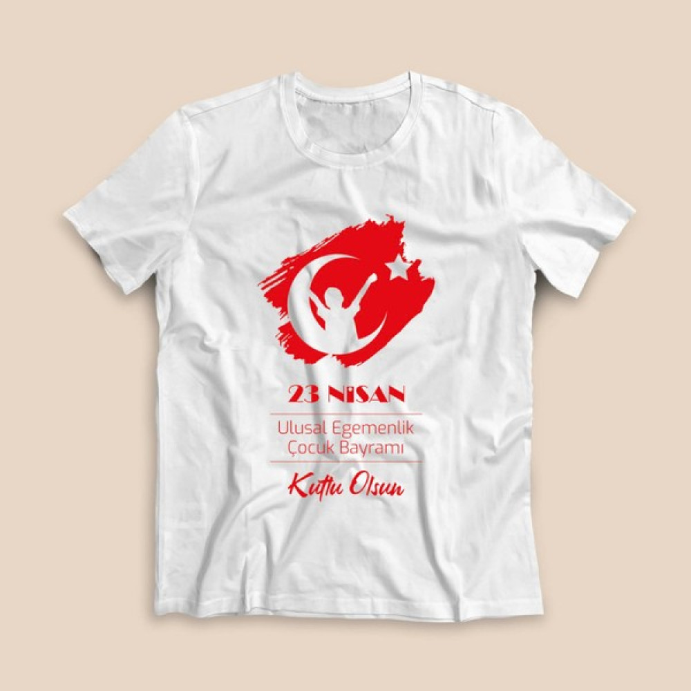 23 Nisan Tişörtü - TS2306- Beyaz Erkek Çocuk T-shirt Fiyatı