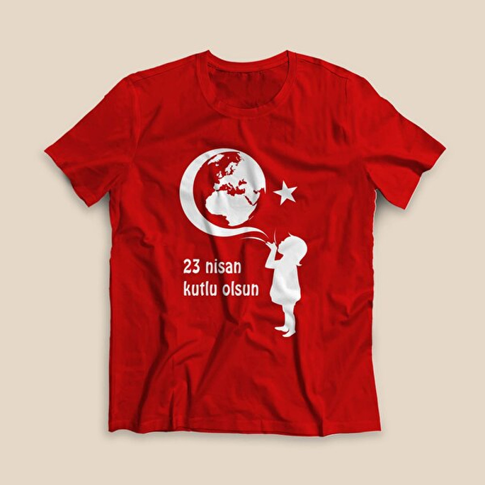 23 Nisan Tişörtü - TS2307 - Kırmızı Erkek Çocuk T-shirt Fiyatı