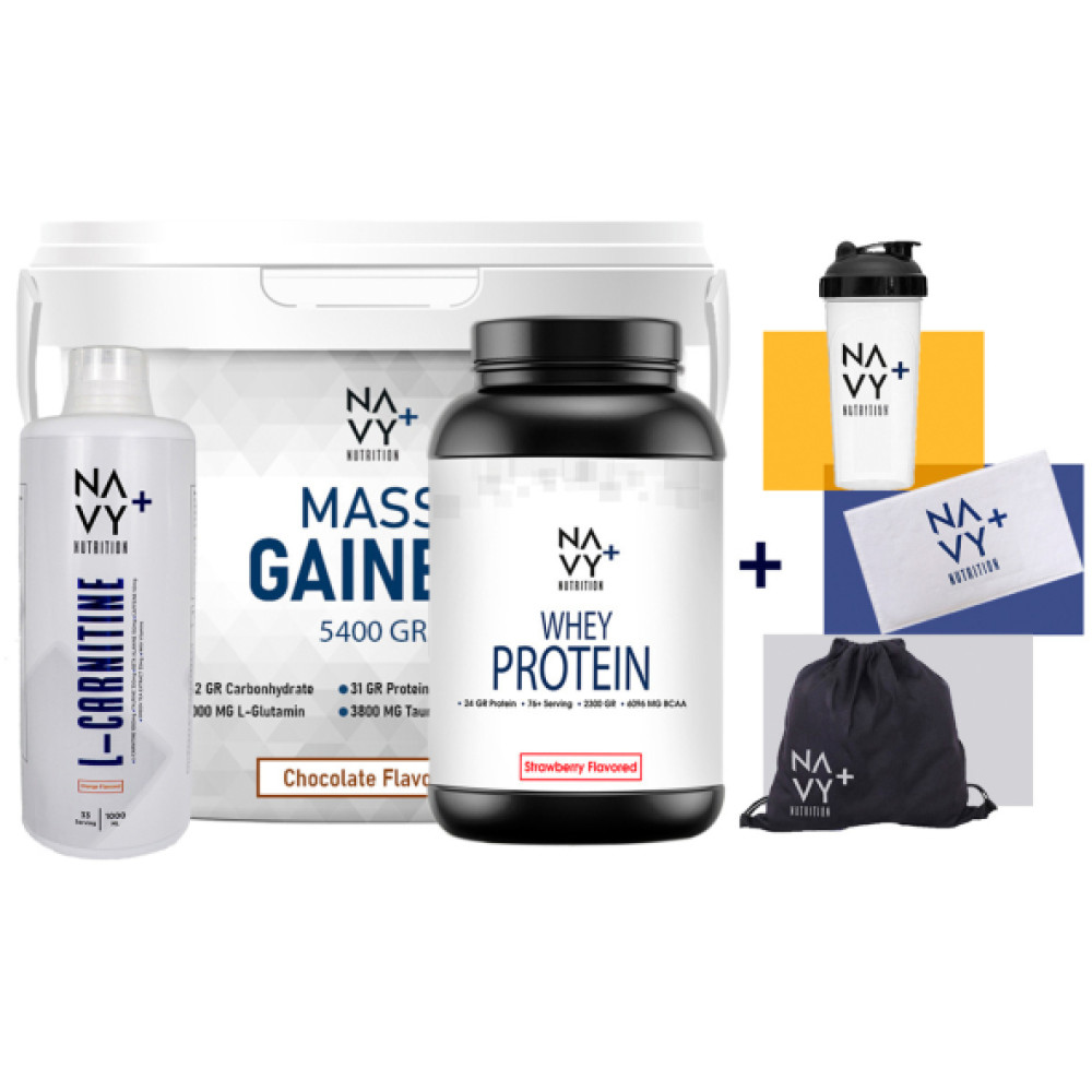 2300 Gr Whey Protein Tozu + 5400Gr Mass Gainer + 1000Ml L-Carnitine + Shaker + Canta + Havlu Protein Tozları Fiyatı