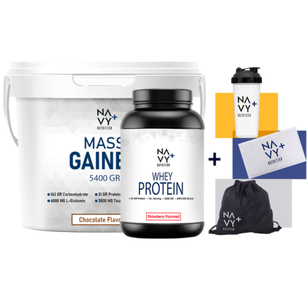 2300Gr Whey Protein Tozu Cilekaroma+5400Gr Mass Gainer Cikolataaroma+Shaker+Havlu+Canta Protein Tozları Fiyatı