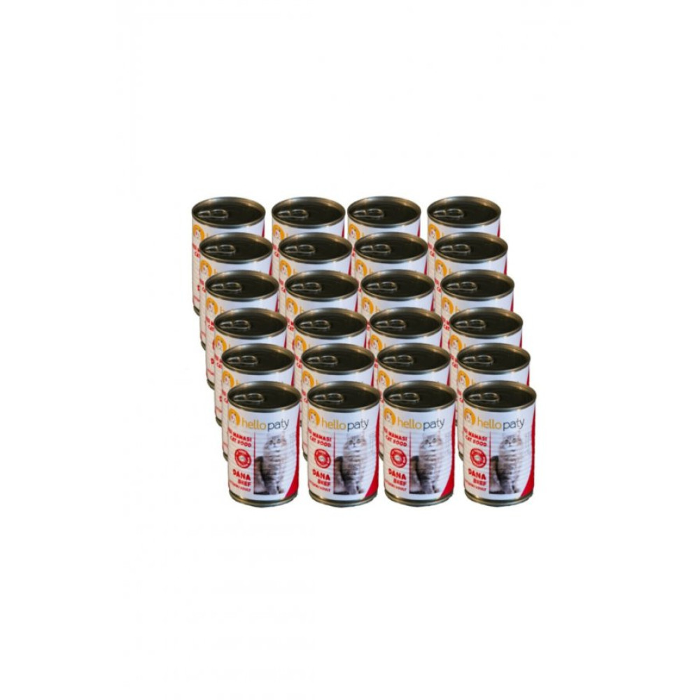 24 Adet 415 Gr Yetiskin Dana Etli Mama 24Lu Yas Konserve Kedi Mamasi 24-Adet-Hello-Paty-Kedı-Dana Evcil Hayvan Ürünleri Fiyatı