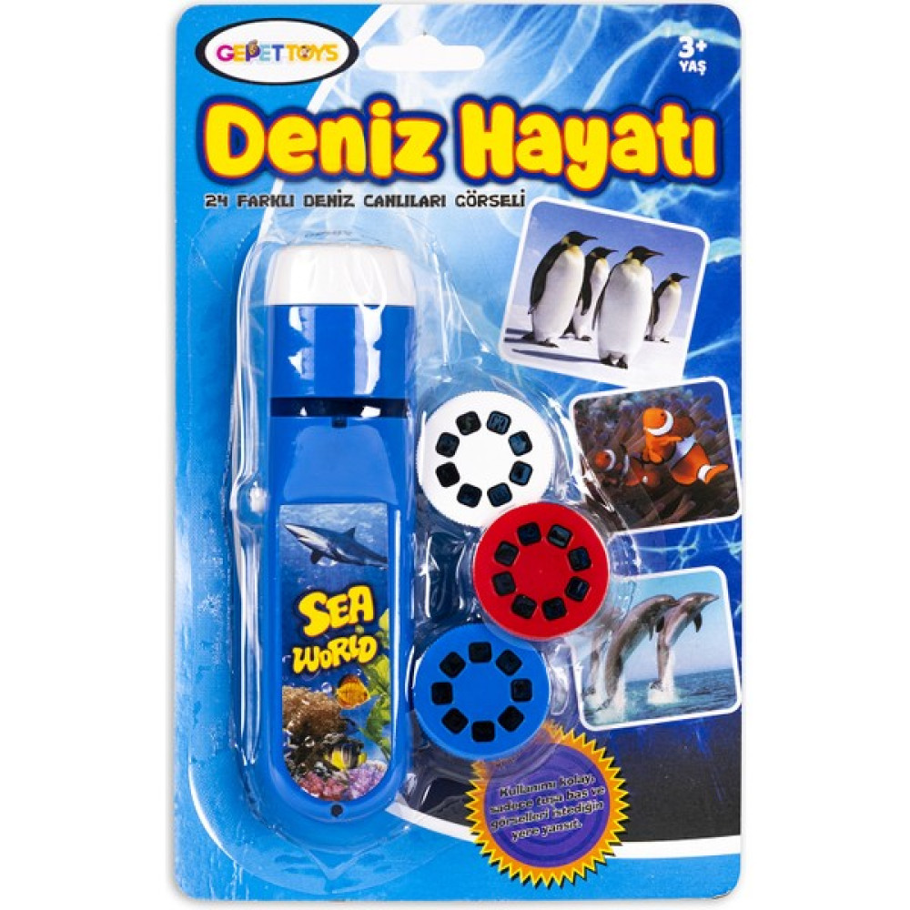 24 Resimli Torch Projektör El Feneri Projektör Yansıtma Erken Eğitim Oyuncağı Deniz Hayatı Eğitici Oyuncak Fiyatı