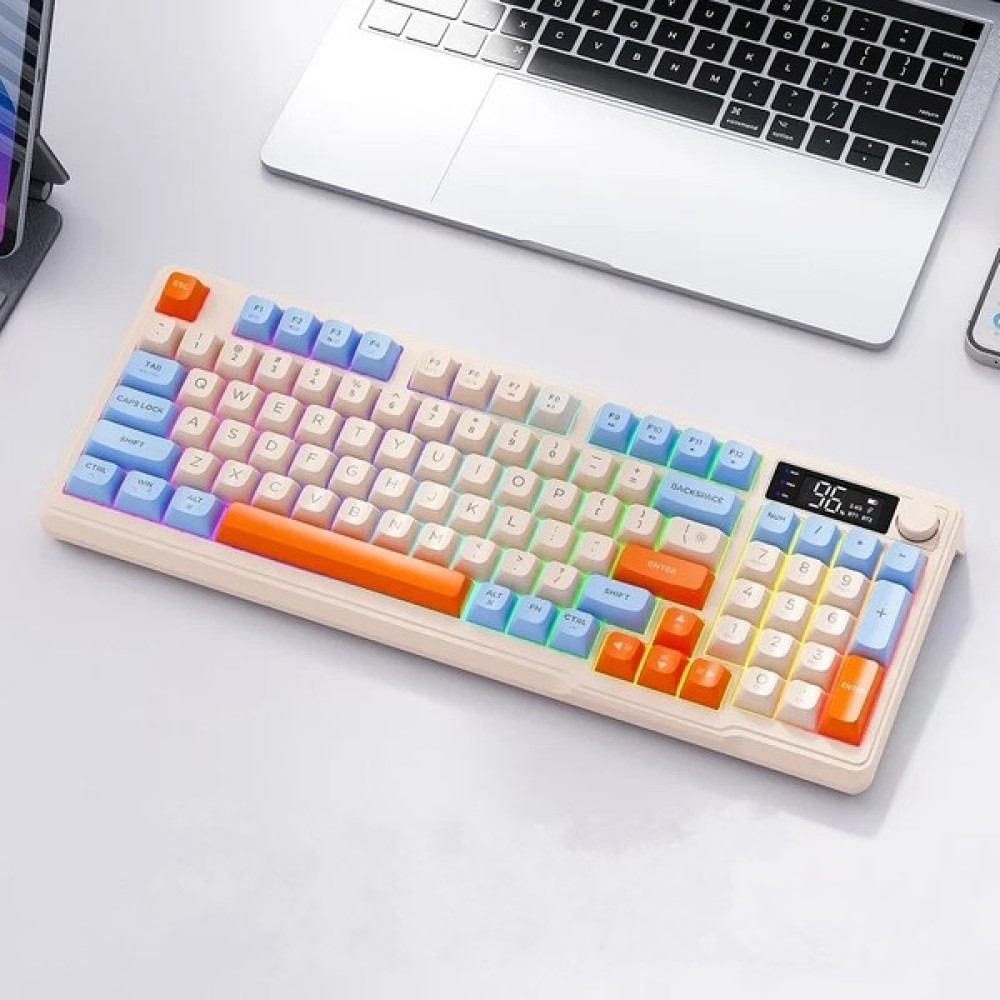 2.4g Bluetooth Rgb Gaming Oyuncu Klavye Çift Bağlantı Manyetik Klavye LED Ekran - Beyaz Oyuncu Klavyesi Fiyatı