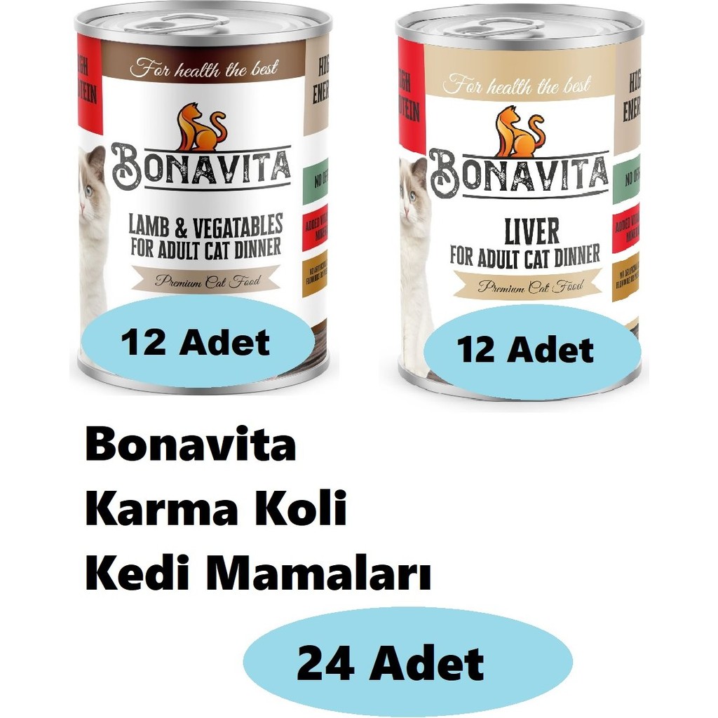 24'lü Bonavita Karma Koli Kedi Mamaları 08 - 24 Evcil Hayvan Ürünleri Fiyatı