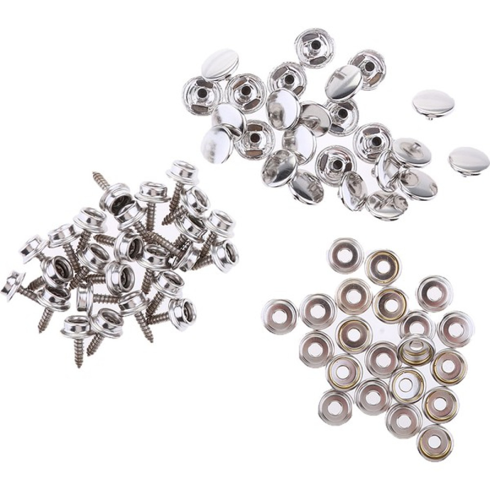 25 Set (75PCS) Snap Düğmesi 15MM Vidalı Saplama Tuval Tekne Denizcilik Için Soket(Yurt Dışından) - Gümüş Oto Boyaları Fiyatı