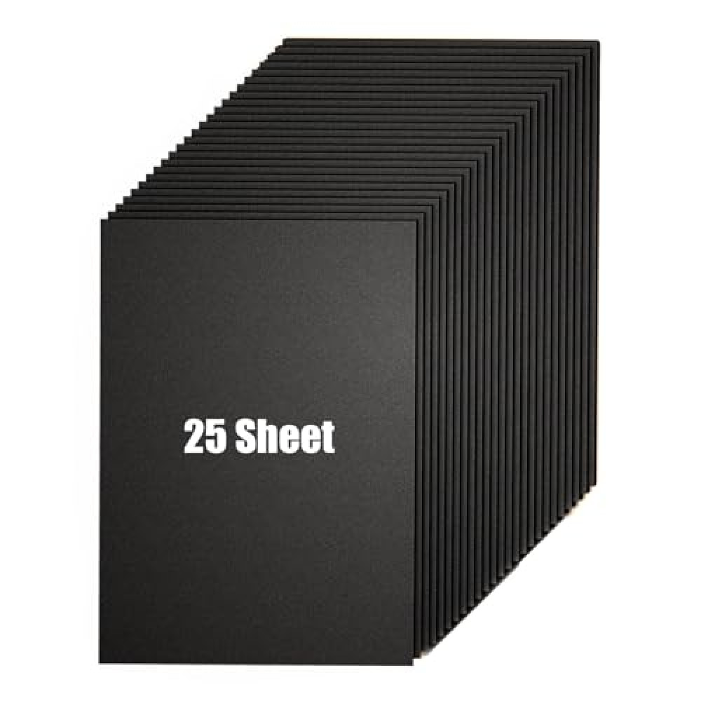 25 Sheets Black Cardstock 8.5 x 11 Inches, Thick 92lb Card for Invitations, Menus, Wedding, DIY Cards Making, Stationary Printing