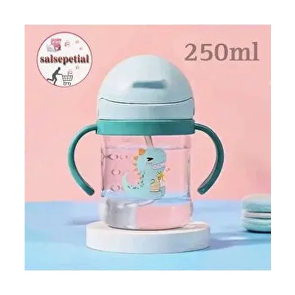 250ML Figürlü Pipeti Suluk Bebek Matara Sevimli Su Şişesi Bebek Pipetli Biberon Matara - Yeşil Biberon Fiyatı