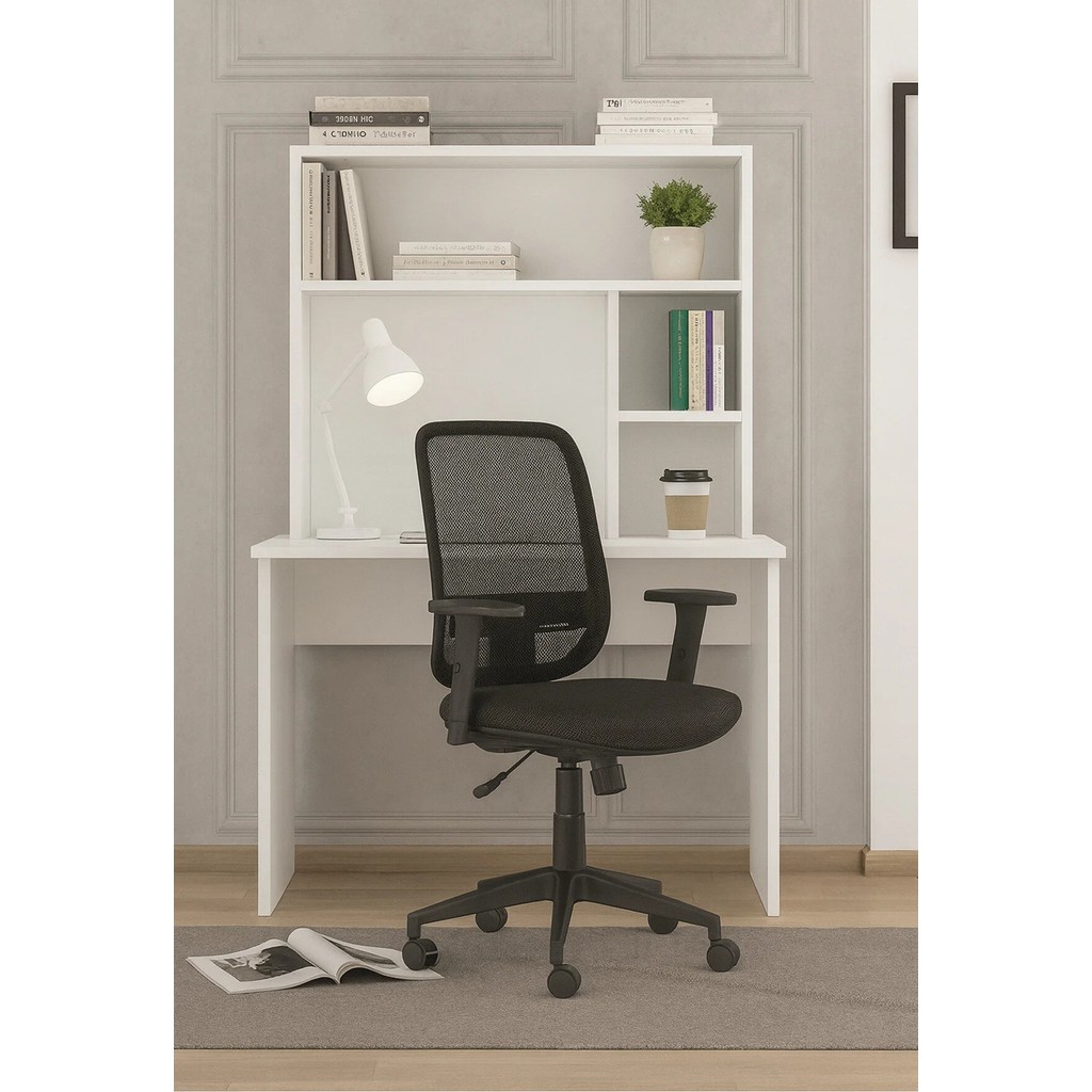 258 MoLife Labimo Kitaplıklı Çalışma Masası - Beyaz - 90 X 45 Kitaplık Fiyatı