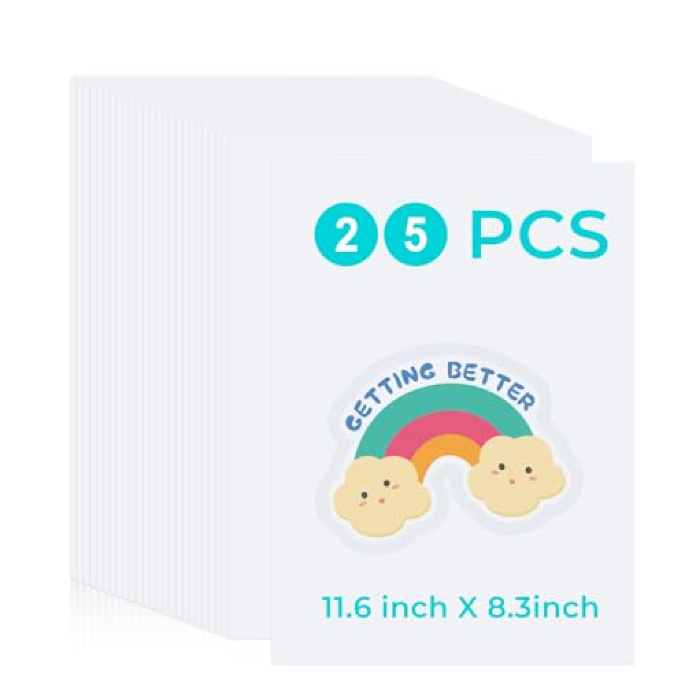 25pc Shrinky Dink Sheets - White Shrink Plastic Sheets, 8.3 x 11.6 Inch Shrinky Dink Sheets, Perfect for Kids DIY Crafts, Easter Ornaments & DIY Projects