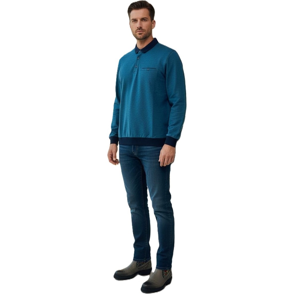 26-3073 Lacaton Erkek Büyük Beden Polo Yaka Sweatshirt Giyim & İç Giyim Fiyatı