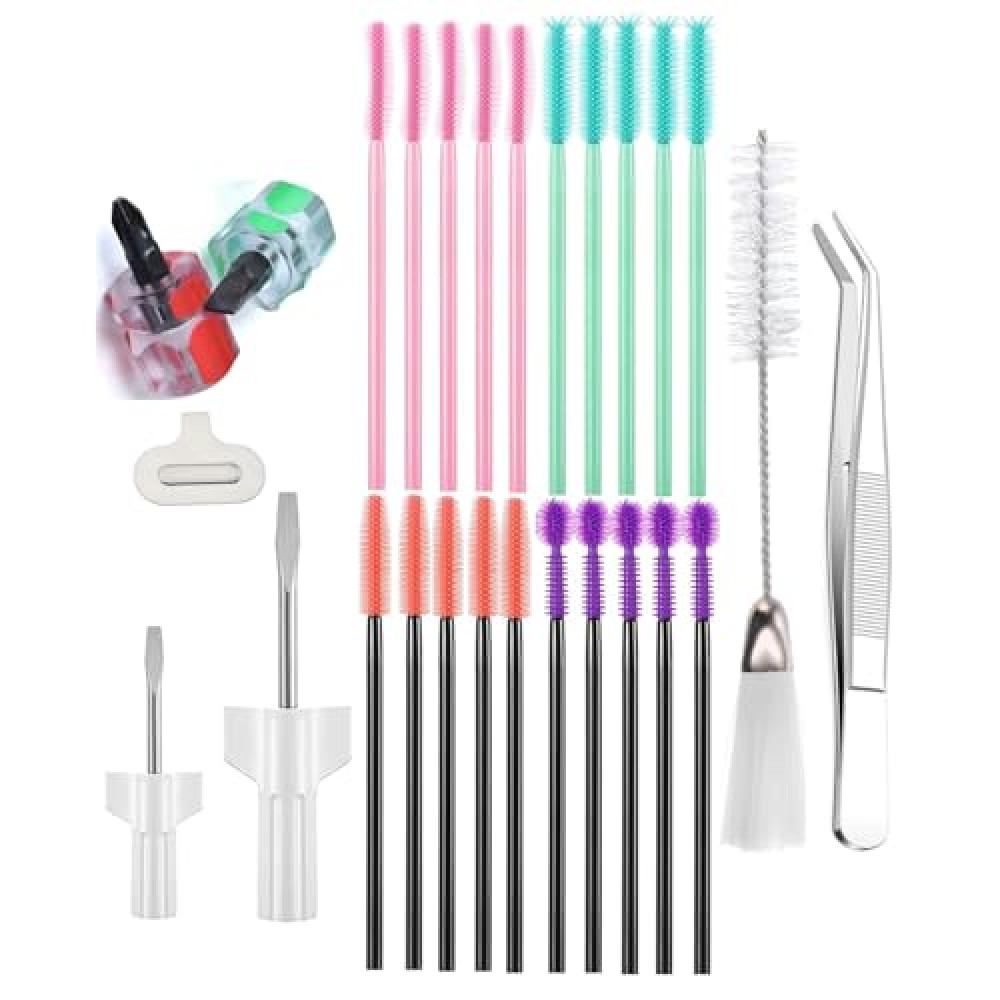 27 Pieces Sewing Machine Cleaning Kit Include Sewing Machine Repair Tools with Tweezers Double Headed Brush Screwdriver for Repair and Cleaning Sewing Machine