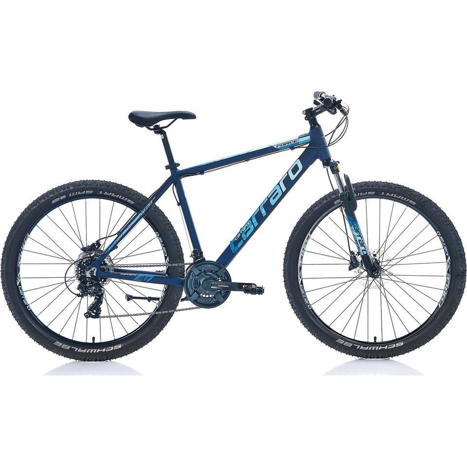 27.5 Jant Carraro Force 720 Dağ Bisikleti | 38 cm Kadro | 21 Vites | Hidrolik Disk Fren | Mat Koyu Mavi-Açık Mavi-Gümüş | Blc Bisiklet Bisikletler Fiyatı