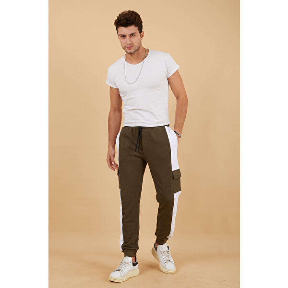 2D2B Erkek Slim Fit Ribana Paça Panelli Kargo Cep Eşofman Altı Erkek Eşofman Fiyatı