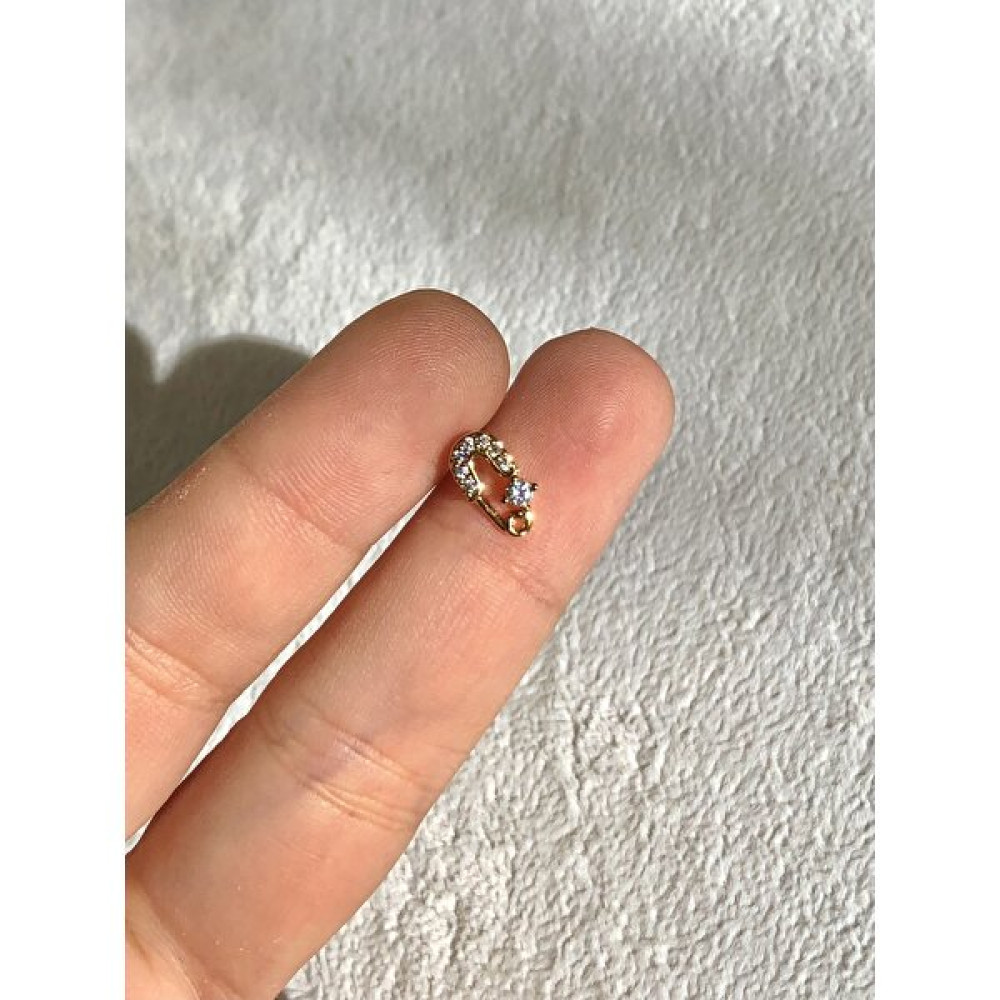 2D2B Nature Cerrahi Çelik Zirkon Taşlı Gold Çengelli Iğne Piercing Altın & Gümüş Piercing Fiyatı