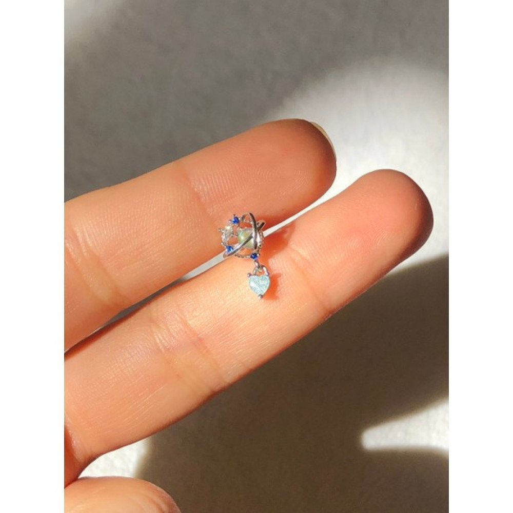2D2B Nature Zirkon Taşlı Sallantılı Gezegen Gümüş Renk Piercing Altın & Gümüş Piercing Fiyatı
