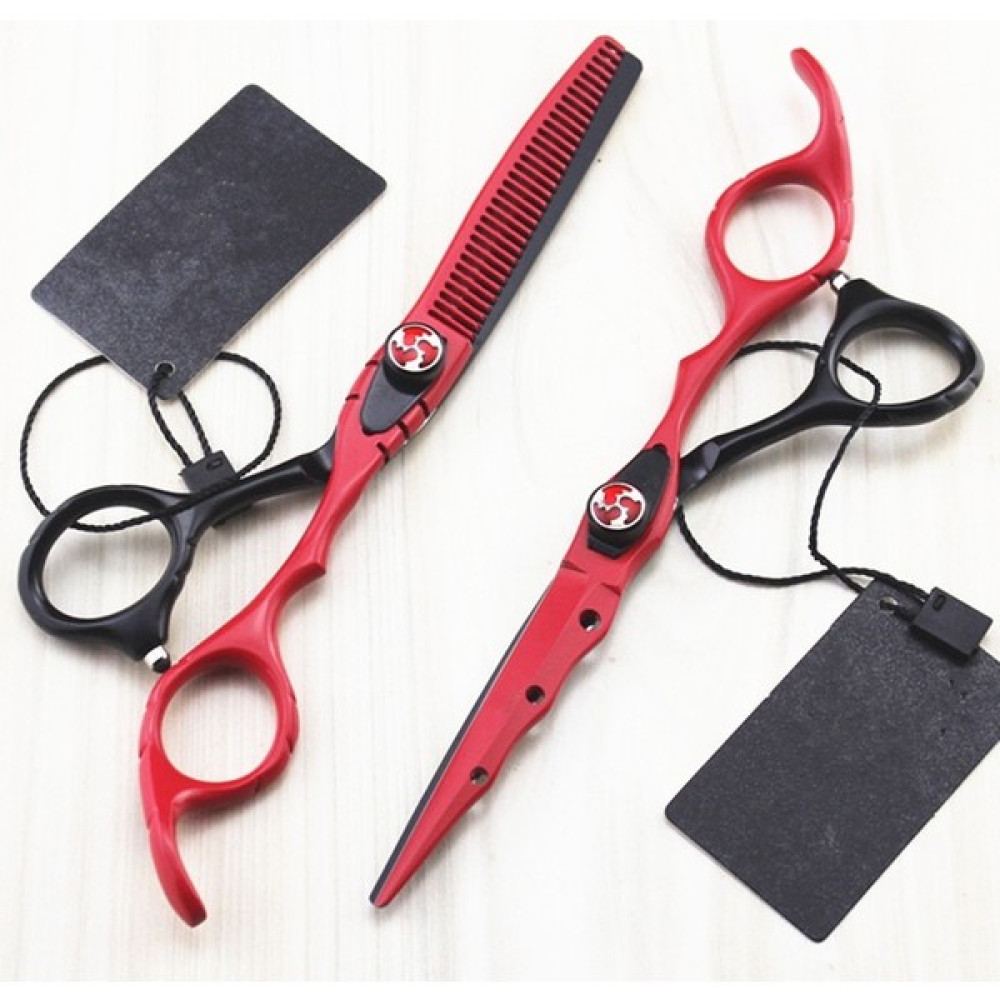 2Danlu Çanta ile Set Profesyonel Japonya 440C 6 '' Kızıl Saç Kesme Makası Saç Kesimi Inceltme Berber Makas Kesim Saç Kesme Makası Kuaför Makası (Yu... Saç Kesme Makineleri Fiyatı