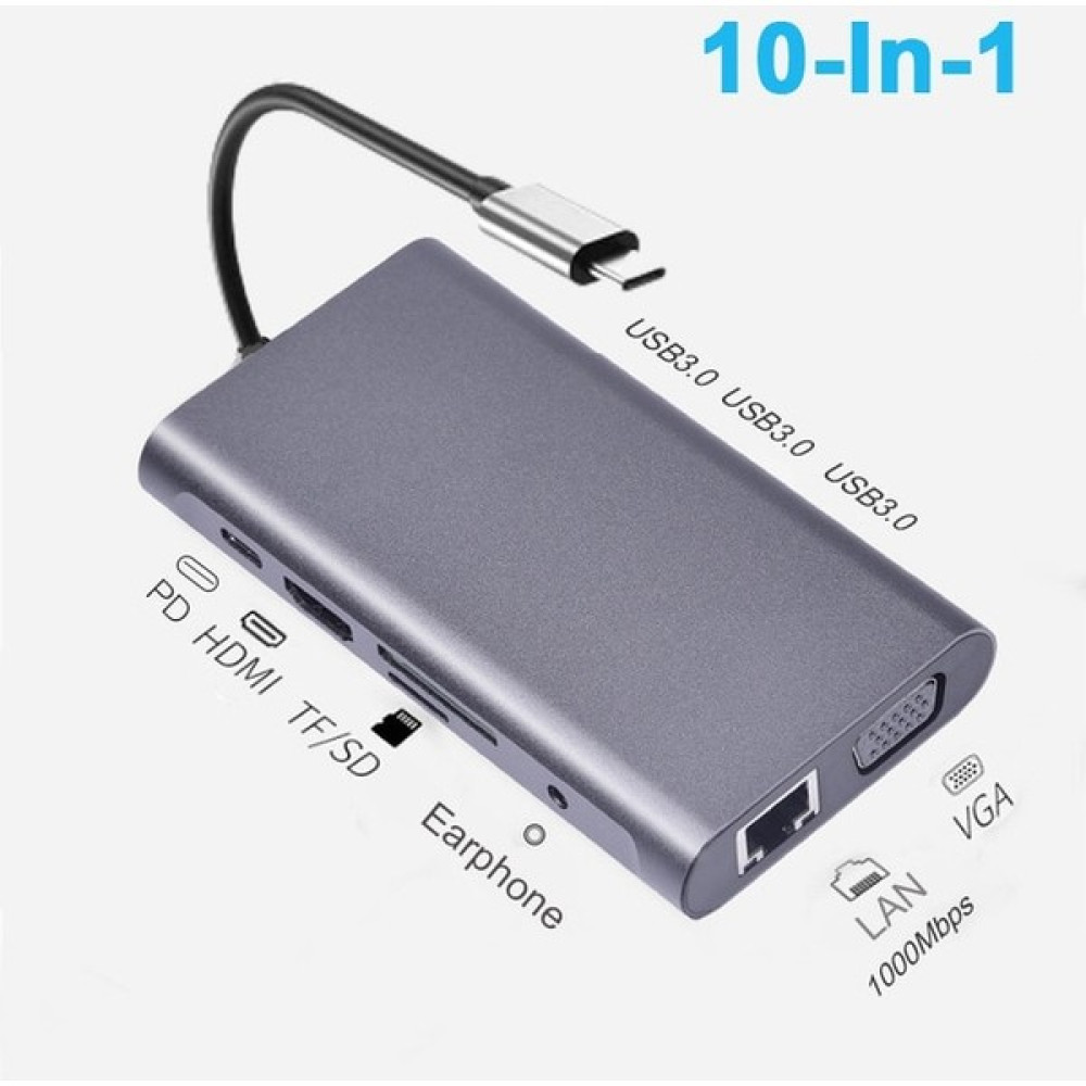 2Guoyang 10 In 1 Hub USB C Hub Çift Monitör Üçlü Ekran Bağlantı Istasyonu, 2 HDMI VGA Gigabit Ethernet Type-C Pd Sd/tf 3.5mm MacBook Dizüstü Bilgis... Flash Bellekler Fiyatı
