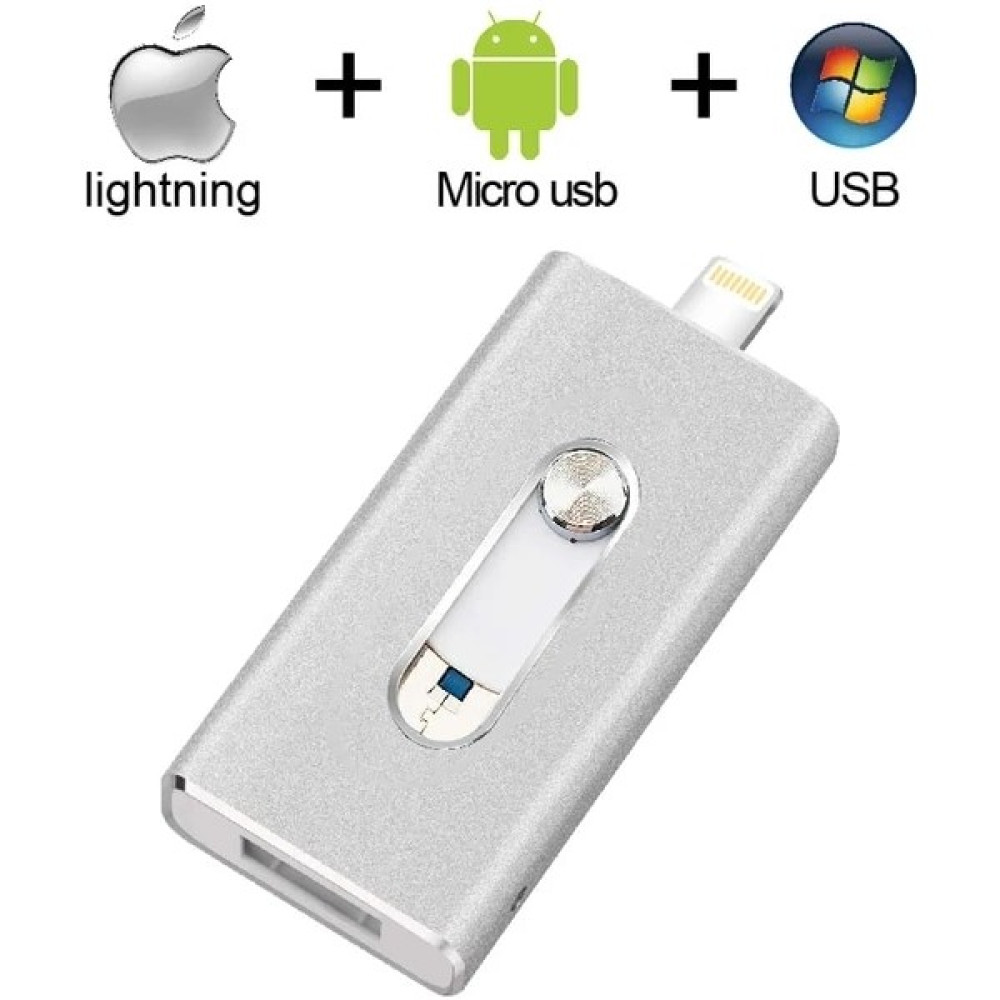 2Guoyang Gümüş 16GB Metal USB Flash Sürücü 128GB Otg Kalem Sürücü 32GB 64GB USB 3.0 Flash Disk iPhone 11 Pro/xr/xs Max USB Bellek Çubuğu 256GB (Yur... Telefon Yedek Parça Fiyatı