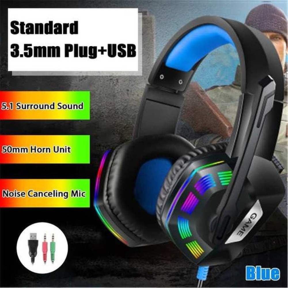 2Guoyang Mavi 5.1 7.1 Stereo Kablolu LED Oyun Kulaklığı Ps4 Oyuncu Kulaklık Için Mic ile Gürültü Önleyici Pc Bilgisayar Aşırı Kulak Pc Dizüstü Tabl... Kulak Üstü Kulaklık Fiyatı