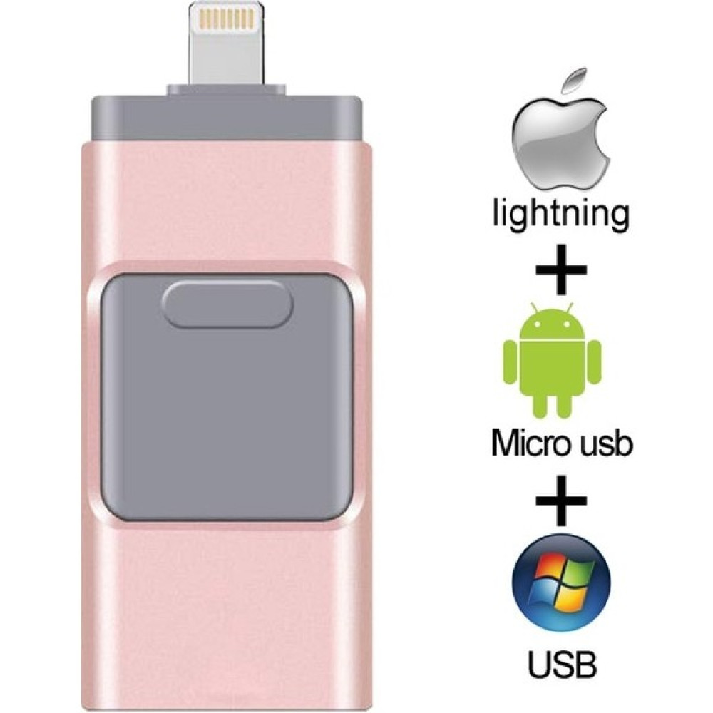 2Guoyang Pembe 16GB Metal USB Flash Sürücü 128GB Otg Kalem Sürücü 32GB 64GB USB 3.0 Flash Disk iPhone 11 Pro/xr/xs Max USB Bellek Çubuğu 256GB (Yur... Telefon Yedek Parça Fiyatı