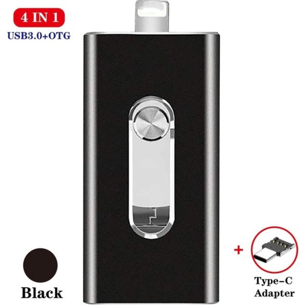 2Guoyang Siyah Tip C 32 GB USB Flash Sürücü iphone 12 12MINI X/8 Artı/8/7/6 Artı C Tipi Adaptör ile Otg USB Bellek Çubuğu Pendrive 16 GB 32 GB 64 G... Telefon Yedek Parça Fiyatı